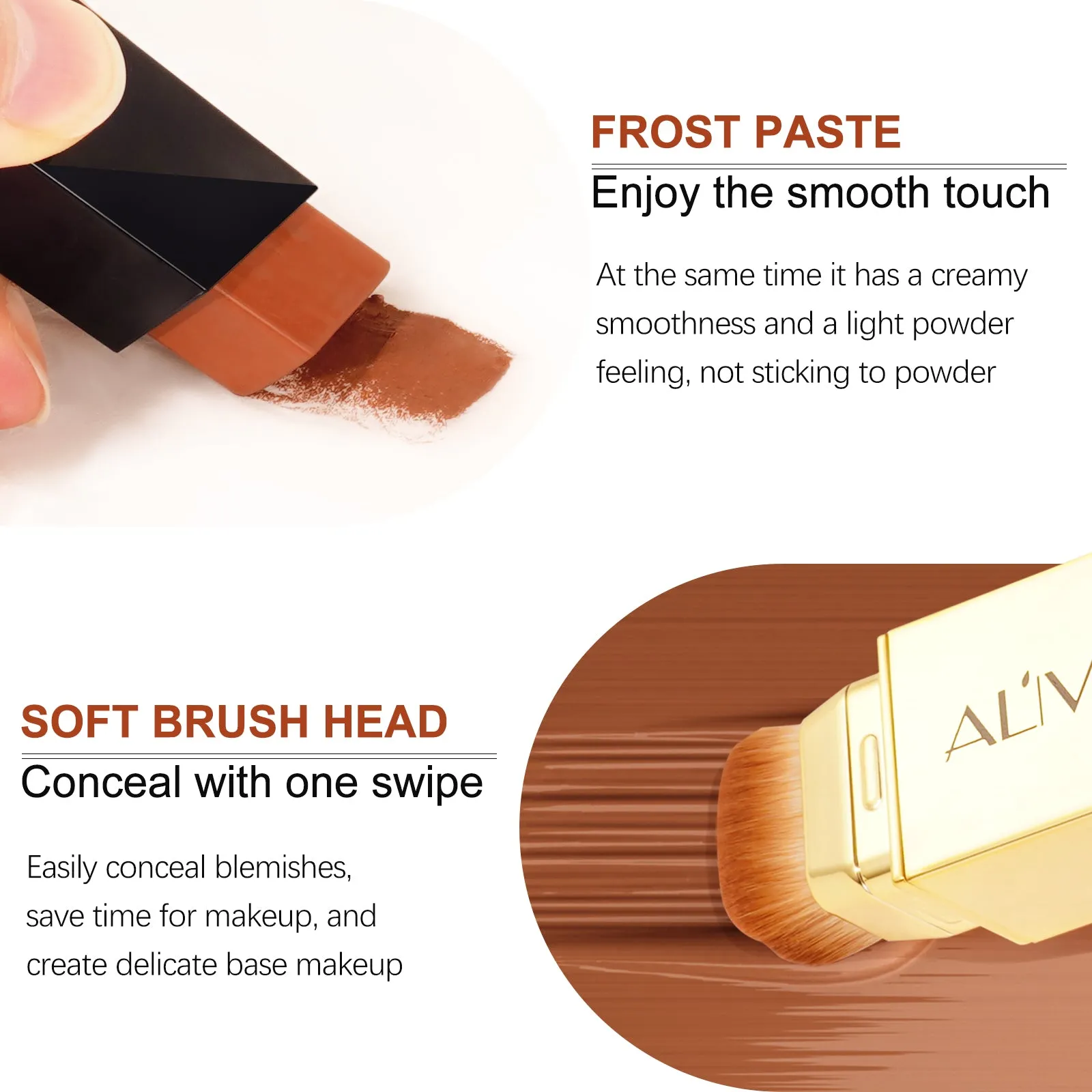 Aliver 2-in-1 Colour Changing Full Coverage Foundation Stick