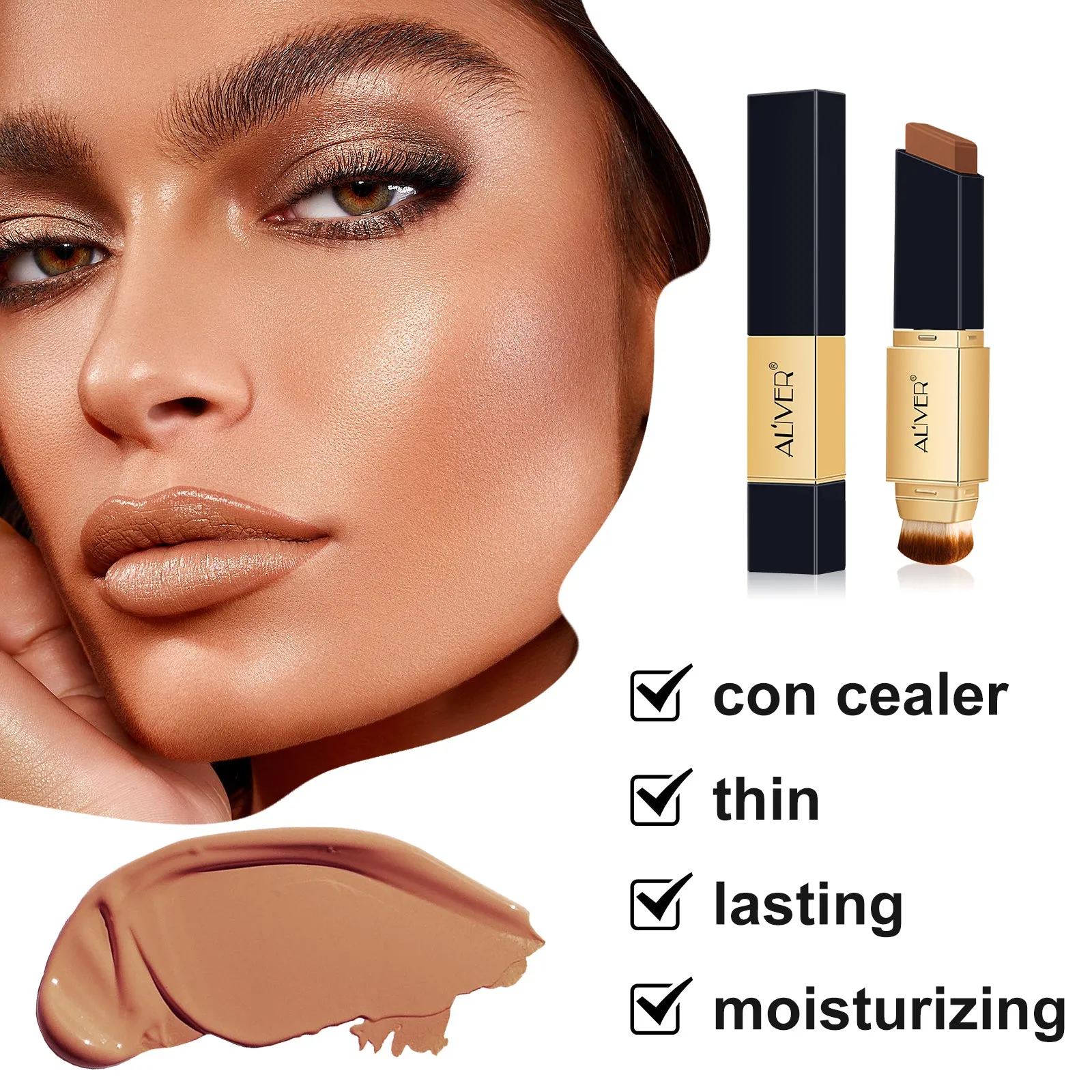 Aliver 2-in-1 Colour Changing Full Coverage Foundation Stick