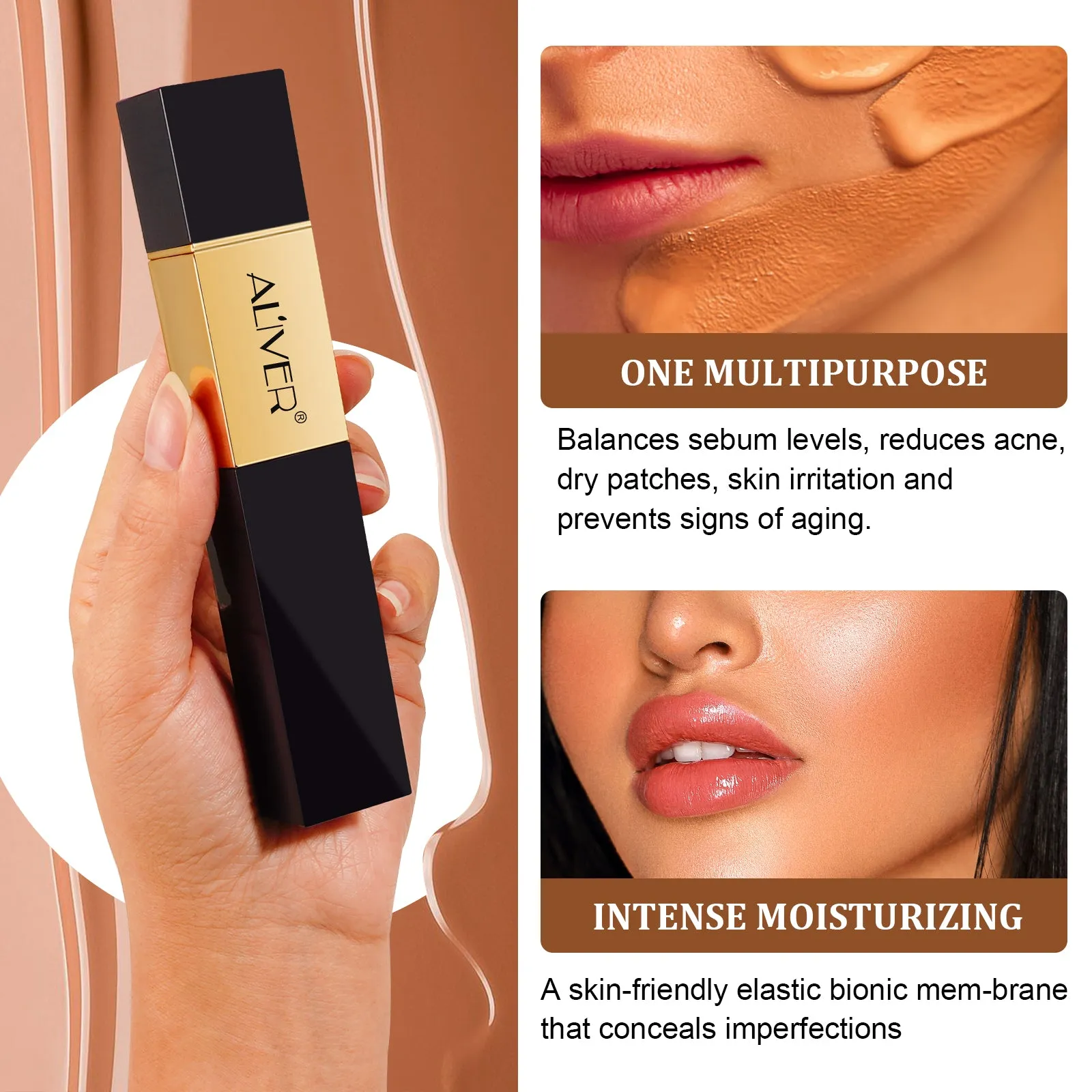 Aliver 2-in-1 Colour Changing Full Coverage Foundation Stick